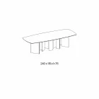 Keramische eettafel en Extralight glazen voet gemaakt in Italië - willekeurig Viadurini