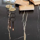 Eettafel in Florim Thunder Night gepolijst keramiek en staal - Medunotav Viadurini