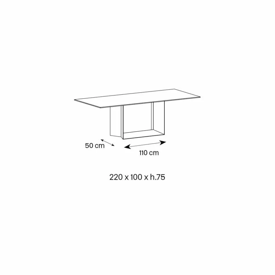 Antraciet Savoy Stone keramische eettafel gemaakt in Italië - donkerbruin Viadurini