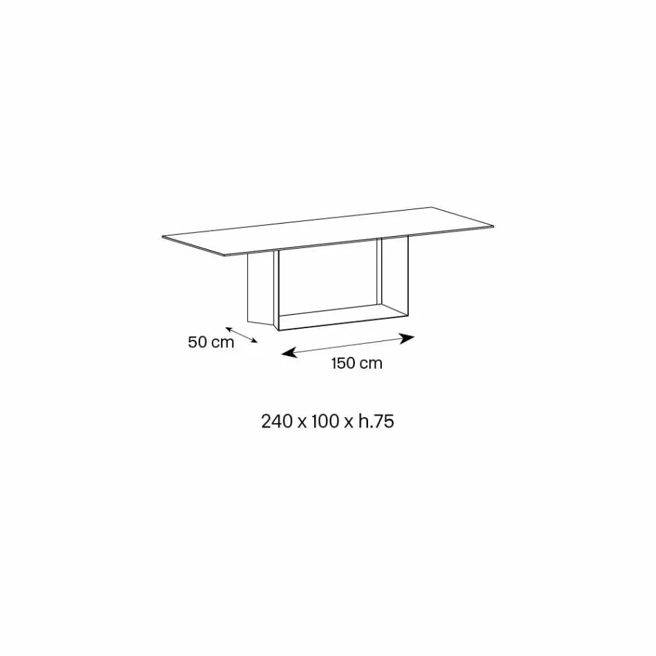 Antraciet Savoy Stone keramische eettafel gemaakt in Italië - donkerbruin Viadurini