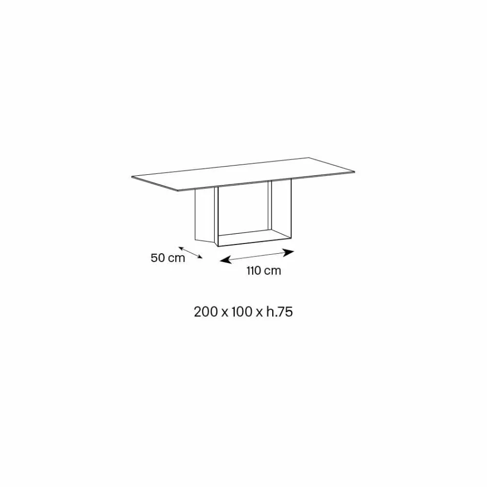 Antraciet Savoy Stone keramische eettafel gemaakt in Italië - donkerbruin Viadurini