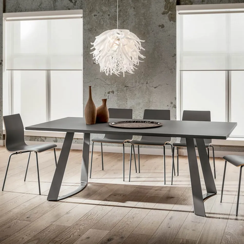Luxe Fenix en metalen eettafel Made in Italy - Pinokkio Viadurini