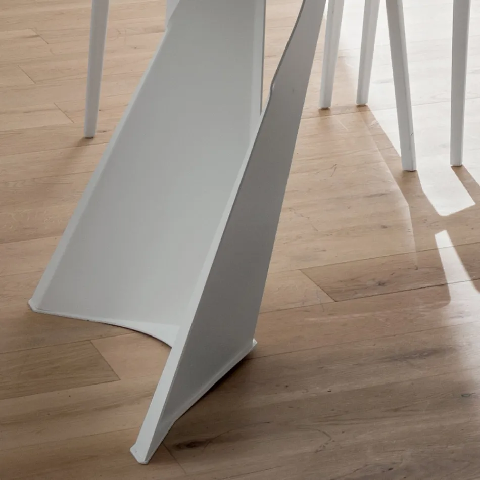 Eettafel in Fenix en geverfd metaal Made in Italy - Dotto Viadurini