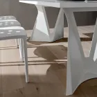 Eettafel in Fenix en geverfd metaal Made in Italy - Dotto Viadurini
