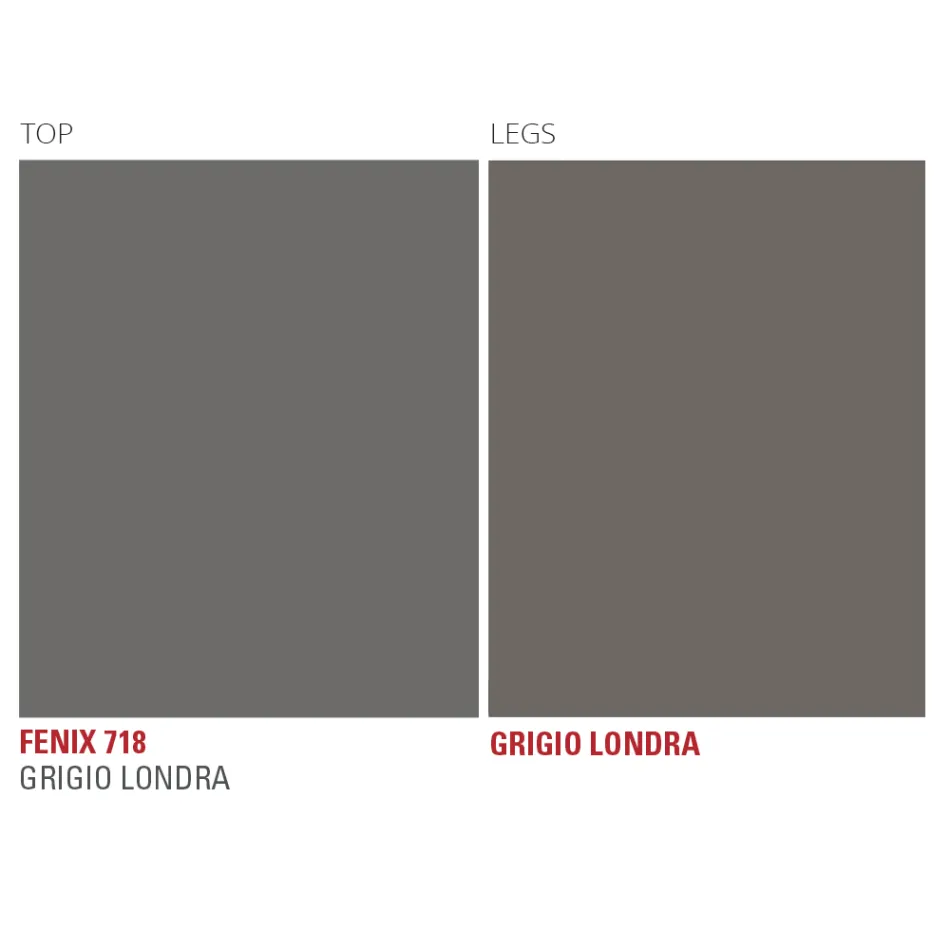 Eettafel in Fenix en geverfd metaal Made in Italy - Dotto Viadurini