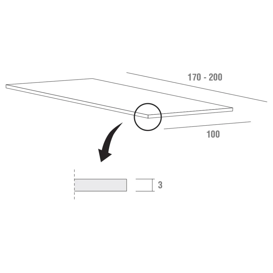 Eettafel in Fenix en geverfd metaal Made in Italy - Dotto Viadurini