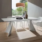 Eettafel in Fenix en geverfd metaal Made in Italy - Dotto Viadurini