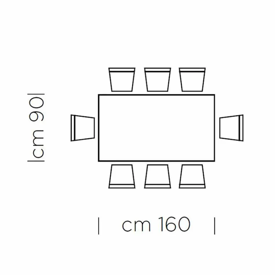 Eettafel in grijze Fenix en gelakt staal Made in Italy - Settimmio Viadurini