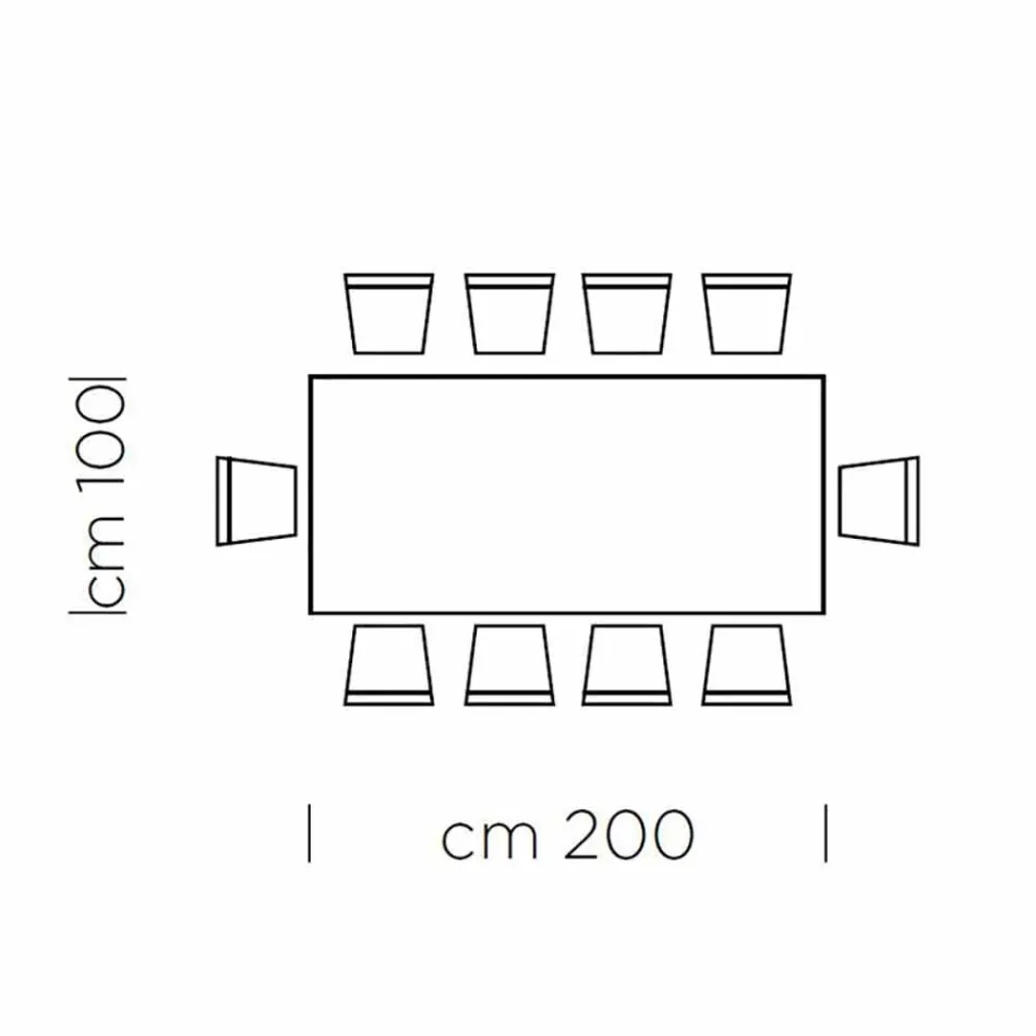 Eettafel in grijze Fenix en gelakt staal Made in Italy - Settimmio Viadurini
