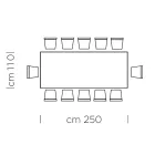 Eettafel in grijze Fenix en gelakt staal Made in Italy - Settimmio Viadurini