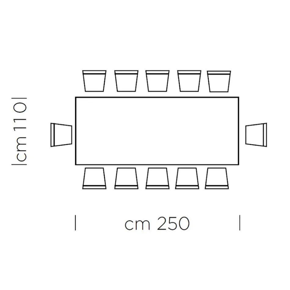 Eettafel in grijze Fenix en gelakt staal Made in Italy - Settimmio Viadurini
