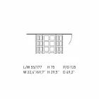 Zwart geverfde essen eettafel gemaakt in Italië - Sabatino Viadurini