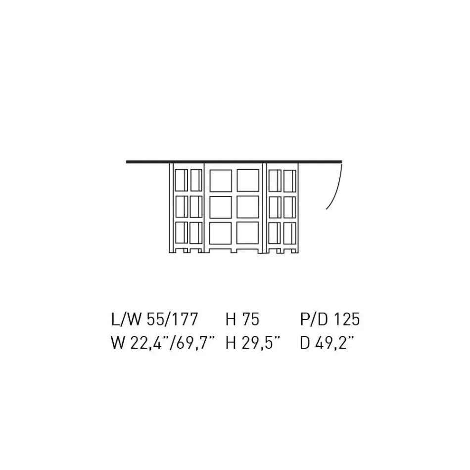 Zwart geverfde essen eettafel gemaakt in Italië - Sabatino Viadurini