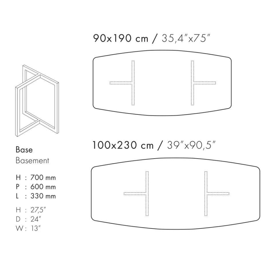 Eettafel in porseleinen aardewerk en metaal Made in Italy - Emilio Viadurini