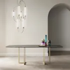 Eettafel in porseleinen aardewerk en metaal Made in Italy - Emilio Viadurini