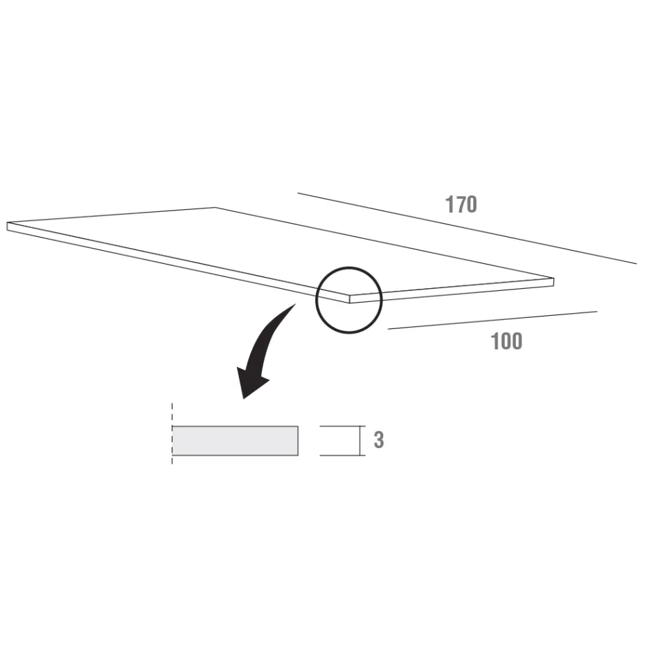 Hpl eettafel met metalen onderstel Made in Italy, Precious - Carlino Viadurini
