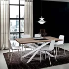 Hpl eettafel met metalen onderstel Made in Italy, Precious - Carlino Viadurini