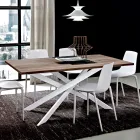 Hpl eettafel met metalen onderstel Made in Italy, Precious - Carlino Viadurini