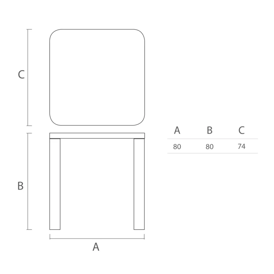 Hpl eettafel met polyethyleen poten Made in Italy - Glen Viadurini