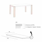 Eettafel in Hpl-marmereffect en gelakt metaal Made in Italy - Jupiter Viadurini