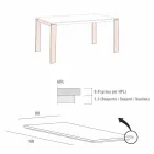 Eettafel in Hpl-marmereffect en gelakt metaal Made in Italy - Jupiter Viadurini