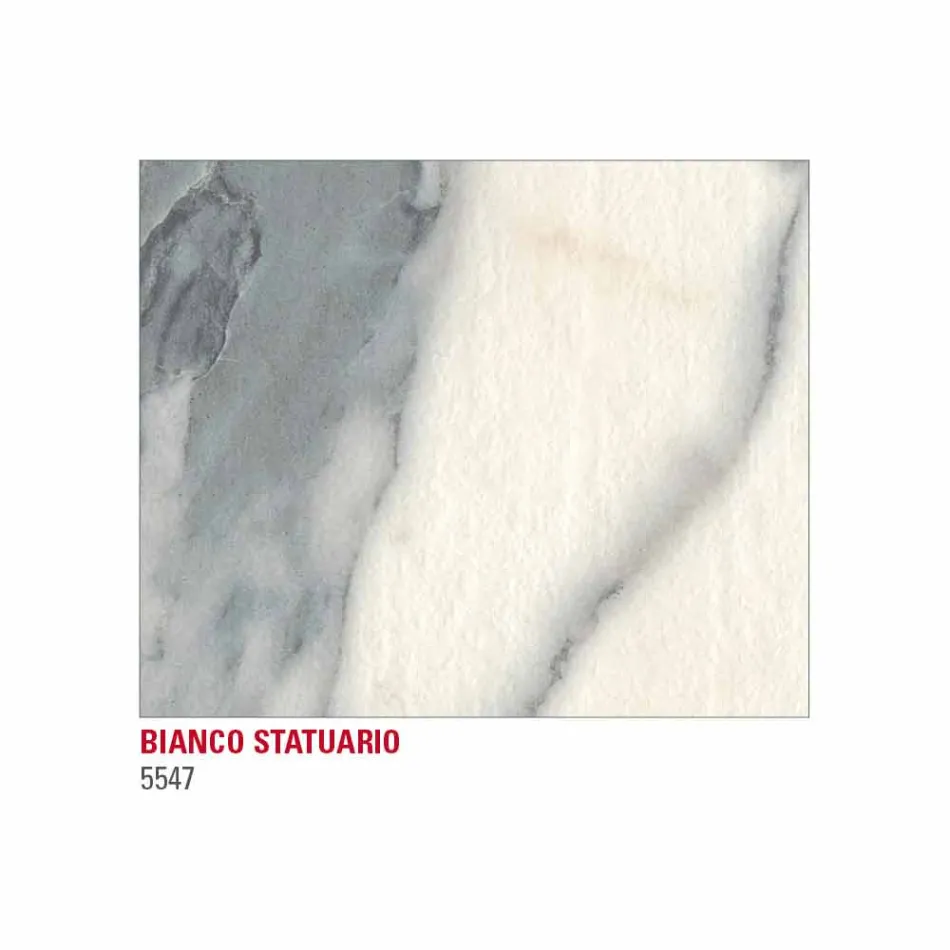 Eettafel in Hpl-marmereffect en gelakt metaal Made in Italy - Jupiter Viadurini