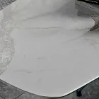 Eettafel van hypermarmer en staal, gemaakt in Italië, hoge kwaliteit - Ezzellino Viadurini