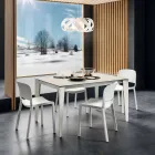 Eettafel in Laminam en gelakt metaal Made in Italy - Efisto Viadurini