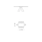 Eettafel in HPL-laminaat en hoogwaardig gemaakt in Italië staal - Dalmatiër Viadurini