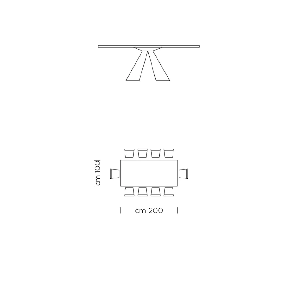 Eettafel in HPL-laminaat en hoogwaardig gemaakt in Italië staal - Dalmatiër Viadurini