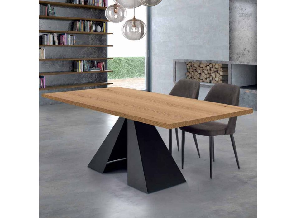 Eettafel in HPL-laminaat en staal Gemaakt in Italië Hoge kwaliteit - Dalmata Viadurini