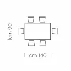 Eettafel in HPL-laminaat en fijn gemaakt in Italië staal - Settimmio Viadurini