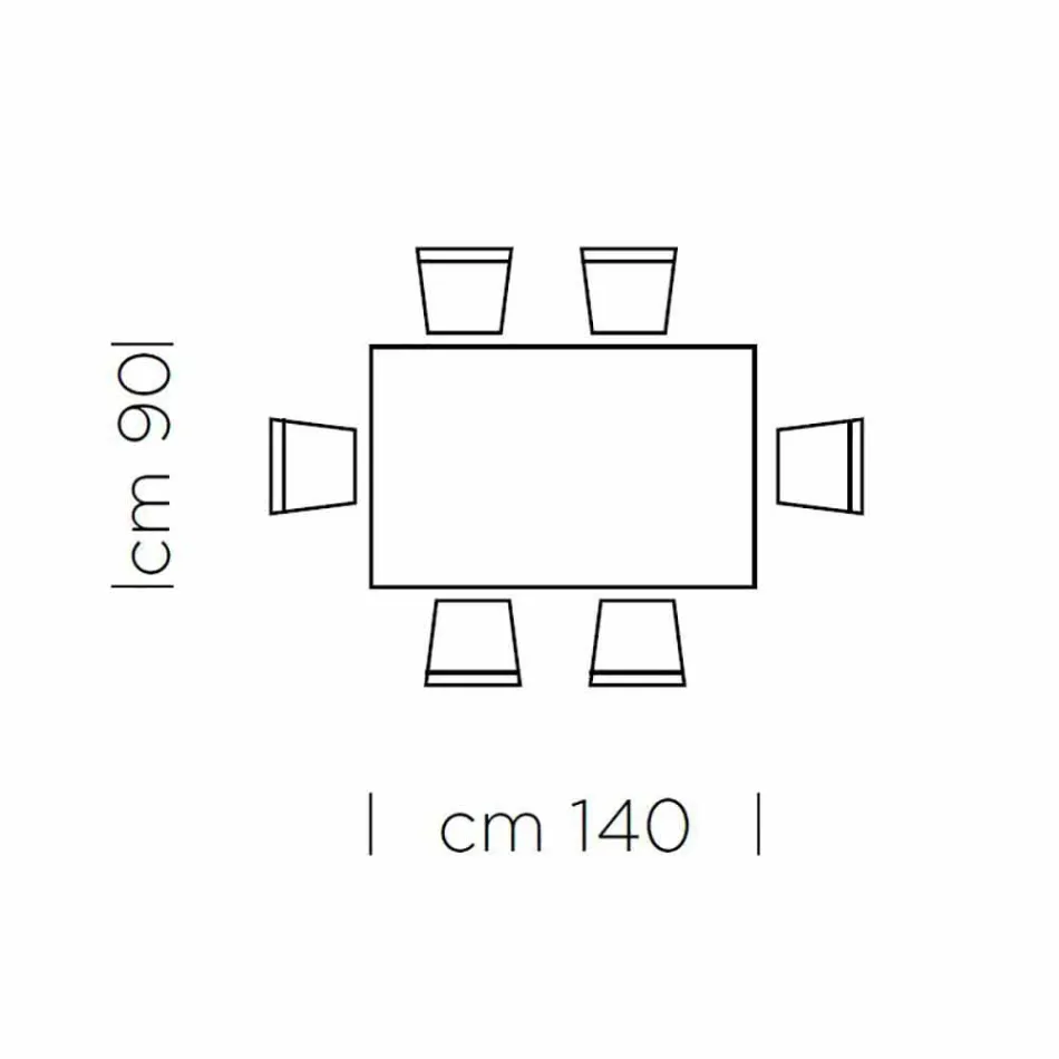 Eettafel in HPL-laminaat en fijn gemaakt in Italië staal - Settimmio Viadurini