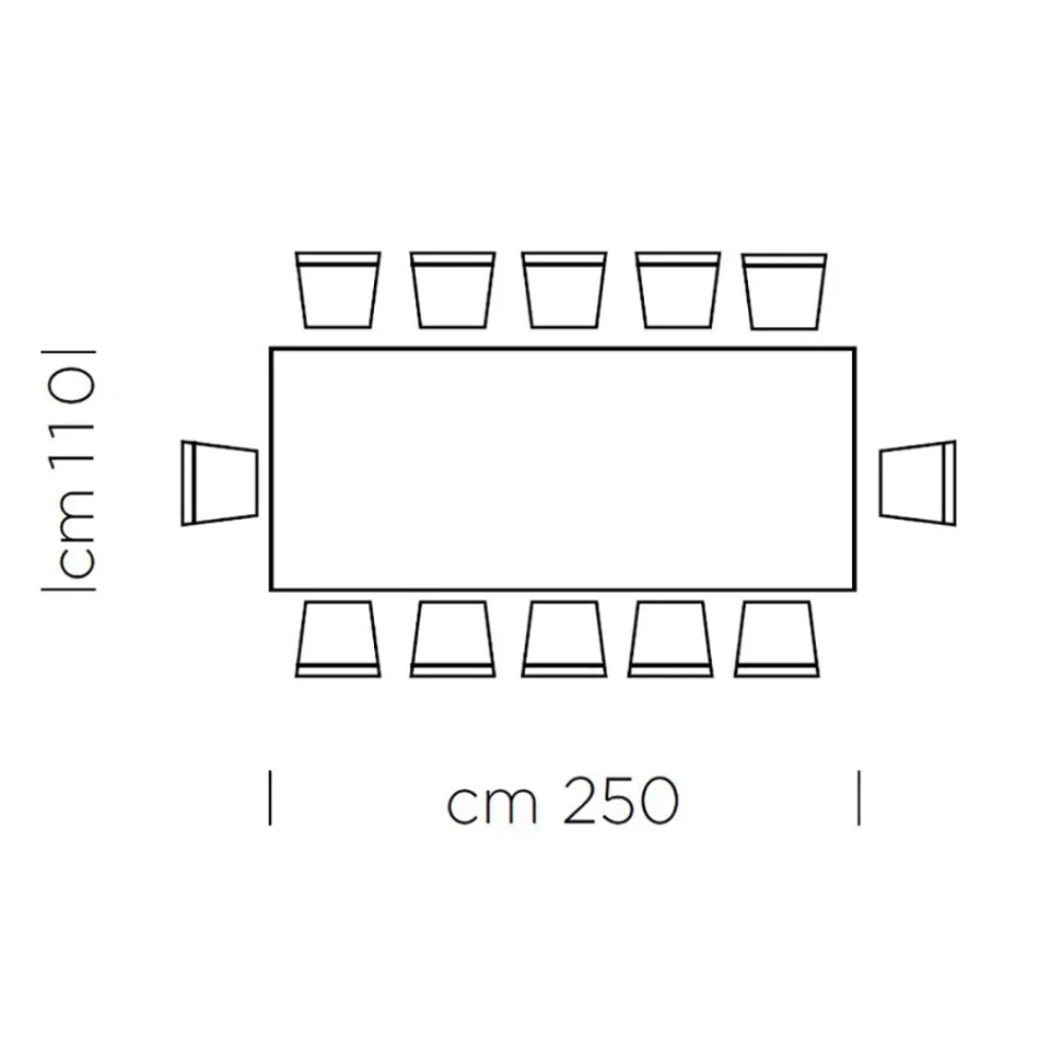 Eettafel in HPL-laminaat en fijn gemaakt in Italië staal - Settimmio Viadurini