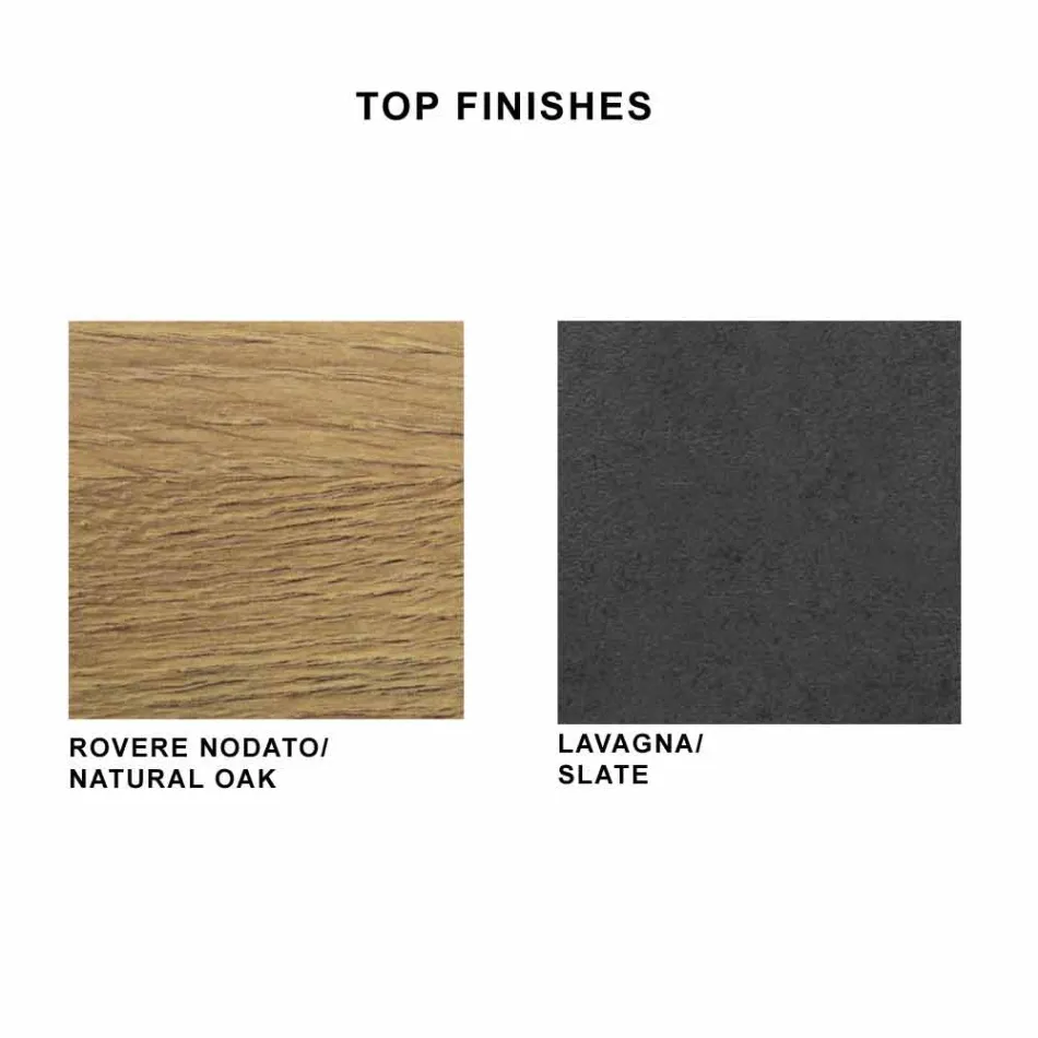 Eettafel in HPL-laminaat en fijn gemaakt in Italië staal - Settimmio Viadurini