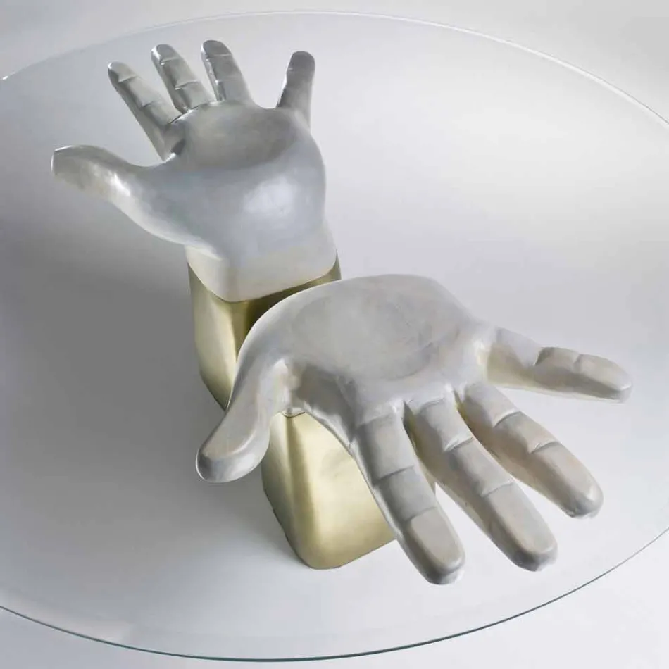 houten eettafel met glazen blad, gemaakt in Italië, Bartolo Viadurini