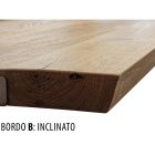 Eettafel in geknoopt eikenhout en metalen elementen Made in Italy - Giusy Viadurini