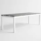 Modern Design Outdoor houten en aluminium eettafel - Ganges Viadurini