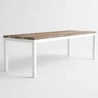 Modern Design Outdoor houten en aluminium eettafel - Ganges Viadurini