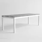 Modern Design Outdoor houten en aluminium eettafel - Ganges Viadurini