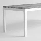 Modern Design Outdoor houten en aluminium eettafel - Ganges Viadurini