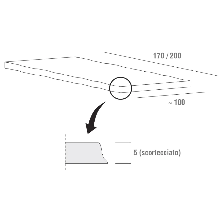 Eettafel van hout en aluminium, gemaakt in Italië, kostbaar - Lingotto Viadurini