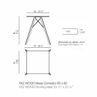 Vierkant design houten en HPL eettafel, 4 stuks - Faz Wood van Vondom Viadurini