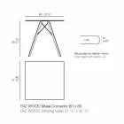 Vierkant design houten en HPL eettafel, 4 stuks - Faz Wood van Vondom Viadurini