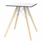 Vierkant design houten en HPL eettafel, 4 stuks - Faz Wood van Vondom Viadurini