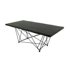 Eettafel van gefineerd hout en staal, gemaakt in Italië - Ezzellino Viadurini