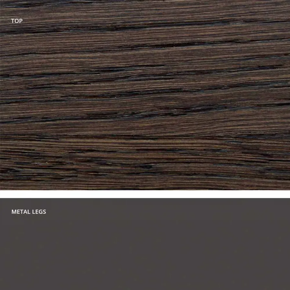 Eettafel in modern massief hout gemaakt in Italië, Mitia Viadurini