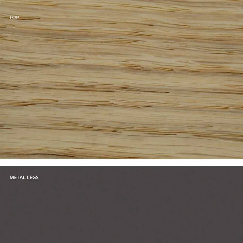 Eettafel in modern massief hout gemaakt in Italië, Mitia Viadurini