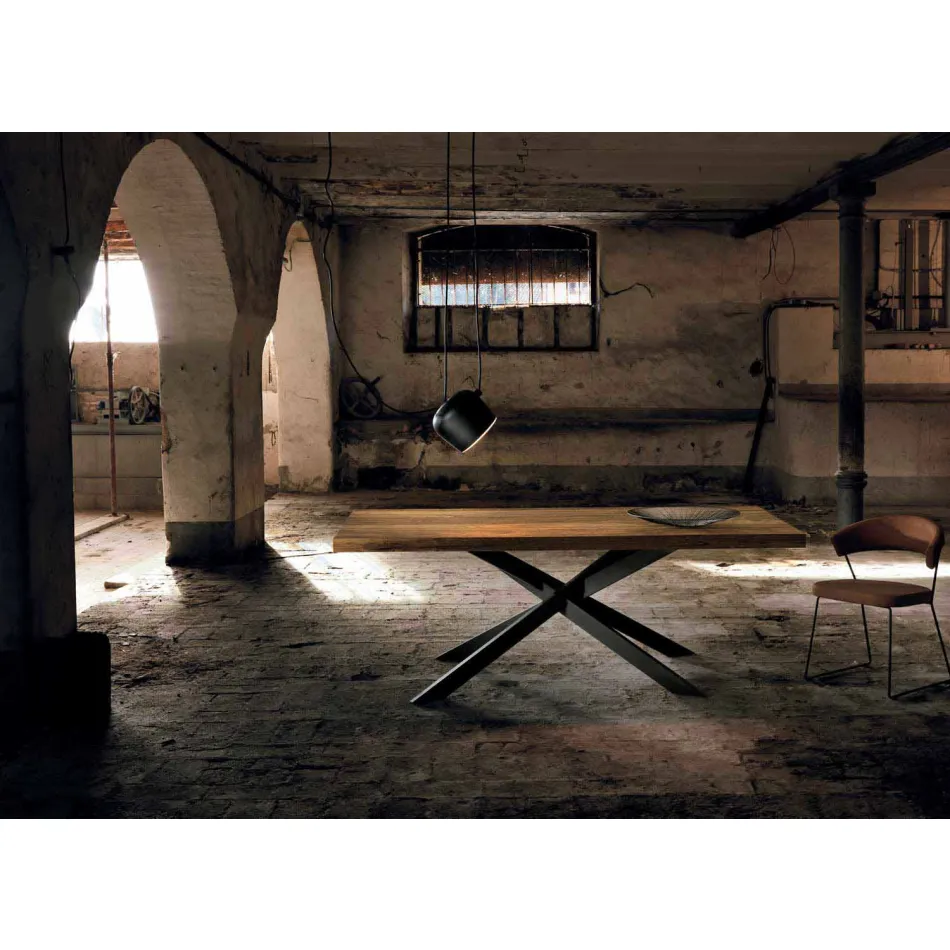 Moderne massief houten eettafel gemaakt in Italië Oncino Viadurini