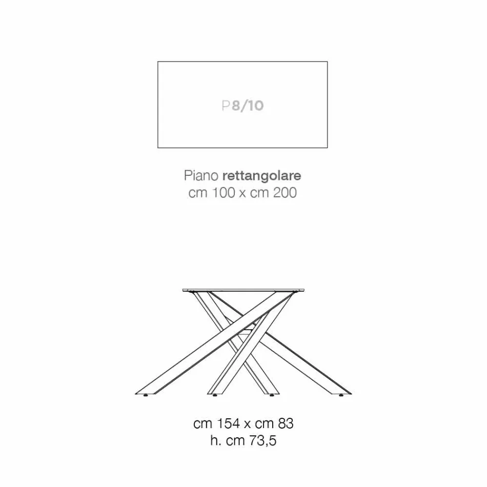 Eettafel in MDF hout en modern metaal gemaakt in Italië, Dionigi Viadurini